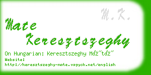 mate keresztszeghy business card